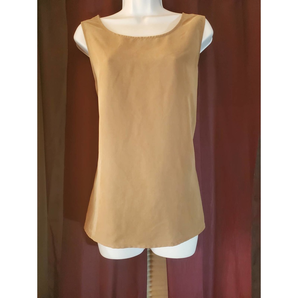 Chico's Size 2 (L) Tan Hi Lo Sleeveless Top